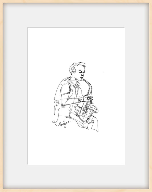 Balzac, Saxophonist, 2023, Print