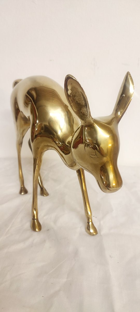 Bambi or Brass Fawn Sculpture, France, 1970s