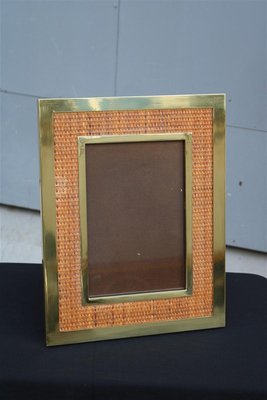 Bamboo and Brass Photography Frame by Tommaso Barbi, Italy, 1970s-EH-2035341