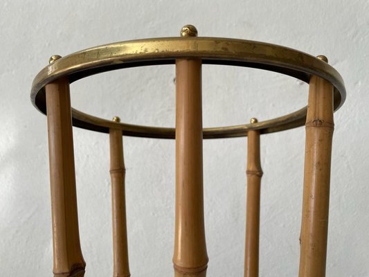 Bamboo and Brass Umbrella Stand, Germany, 1960s-RDS-1418624