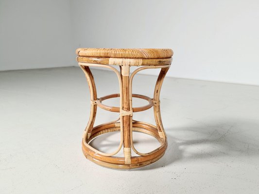 Bamboo and Cane Stools, Italy, 1960s, Set of 4-UJI-1249313