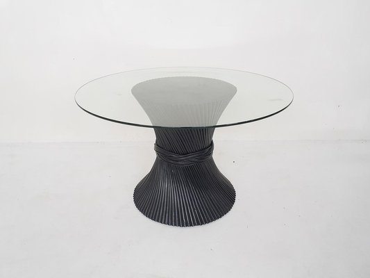 Bamboo and Glass McGuire Wheat Dining Table, USA, 1970s-ZO-1363588