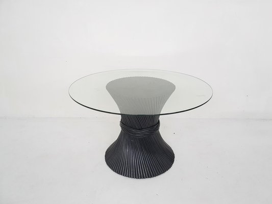 Bamboo and Glass McGuire Wheat Dining Table, USA, 1970s-ZO-1363588