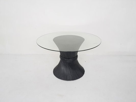 Bamboo and Glass McGuire Wheat Dining Table, USA, 1970s-ZO-1363588