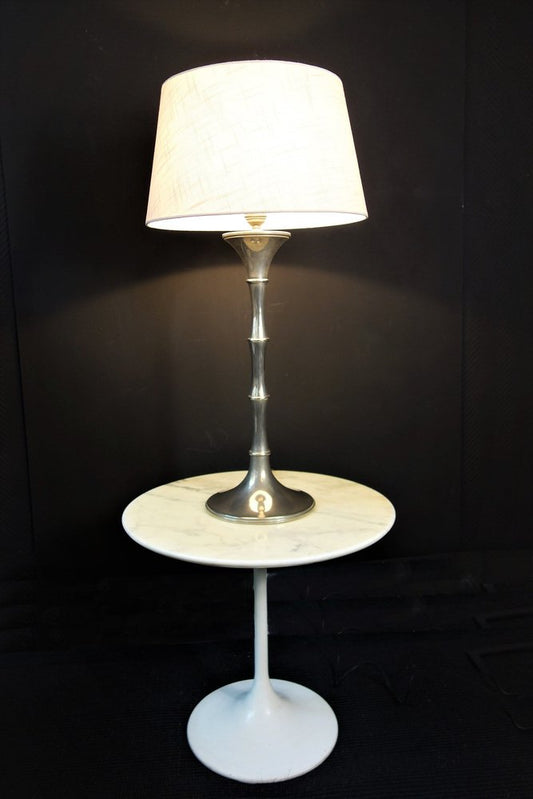 Bamboo and Nickel Table Lamp by Ingo Maurer for Design M, 1970s