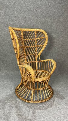 Bamboo and Rattan Armchair, Italy, 1950-ZST-1752620