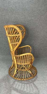 Bamboo and Rattan Armchair, Italy, 1950s-ZST-1754507