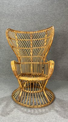 Bamboo and Rattan Armchair, Italy, 1950s-ZST-1754507