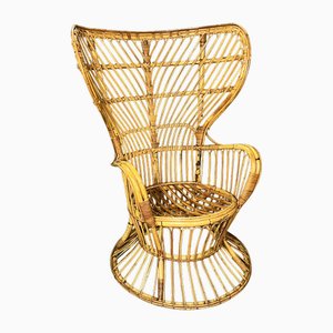 Bamboo and Rattan Armchair, Italy, 1950s-ZST-1754507