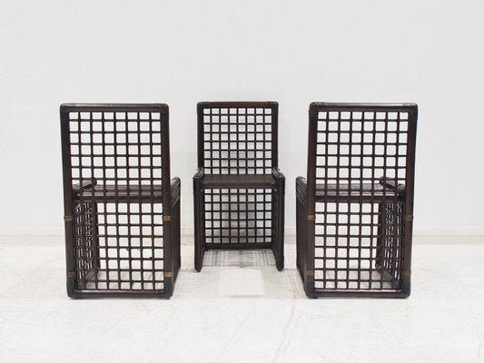 Bamboo and Rattan Chairs by Afra & Tobia Scarpa for Maxalto, 1970s, Set of 6-ZYF-2040300