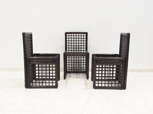 Bamboo and Rattan Chairs by Afra & Tobia Scarpa for Maxalto, 1970s, Set of 6-ZYF-2040300