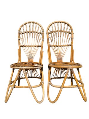 Bamboo and Rattan Chairs by Dirk Van Sliedregt for Rohe Noordwolde, 1955, Set of 2-SDV-2014797