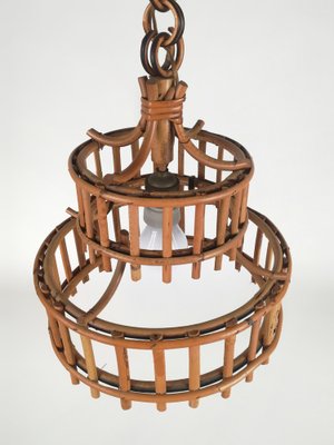 Bamboo and Rattan Chinoiserie Chandelier, Italy, 1960s-UIW-1420654