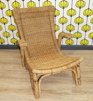 Bamboo and Rattan Lounge Chair from Arco, 1960s-AFE-1811823