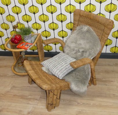 Bamboo and Rattan Lounge Chair from Arco, 1960s-AFE-1811823