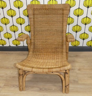 Bamboo and Rattan Lounge Chair from Arco, 1960s-AFE-1811823