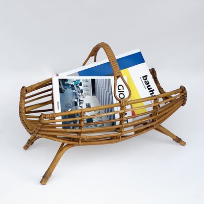 Bamboo and Rattan Magazine Rack by Franco Albini, 1960s-JDR-548062