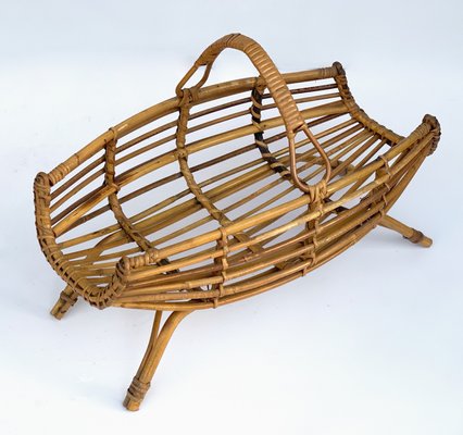 Bamboo and Rattan Magazine Rack by Franco Albini, 1960s-JDR-548062