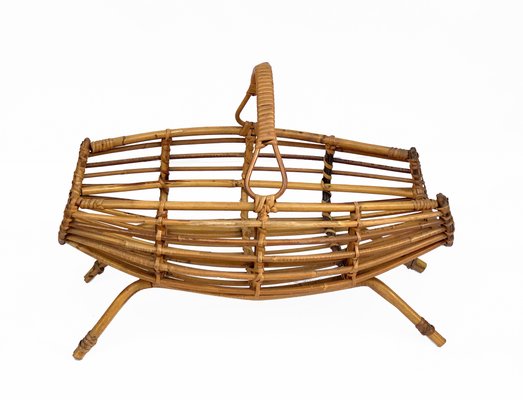 Bamboo and Rattan Magazine Rack by Franco Albini, 1960s-JDR-548062