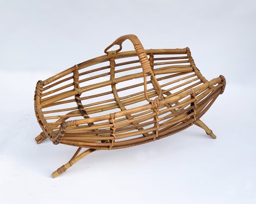 Bamboo and Rattan Magazine Rack by Franco Albini, 1960s-JDR-548062