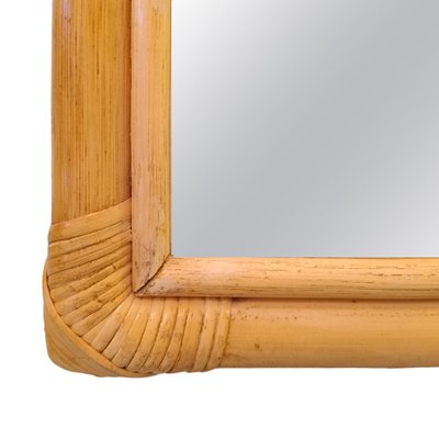 Bamboo and Rattan Mirror and Console, Italy, Set of 2-QGR-2023474