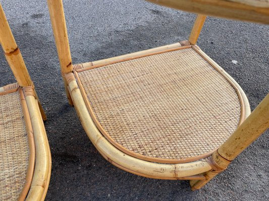 Bamboo and Rattan Nightstands, Denmark, 1970s, Set of 2-MXB-1812293