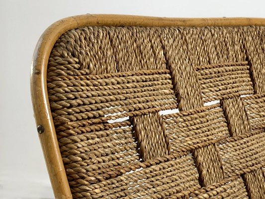 Bamboo and Wicker Armchairs by Adrien Audoux & Frida Minet, France, 1950s, Set of 2-NLF-1354681