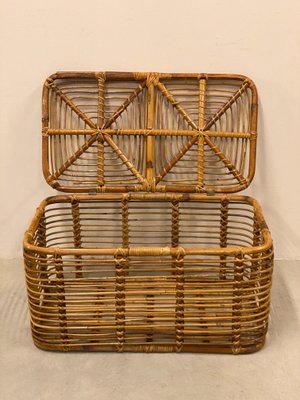 Bamboo and Wicker Basket, 1970s-NPC-1091900