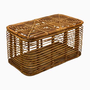 Bamboo and Wicker Basket, 1970s-NPC-1091900