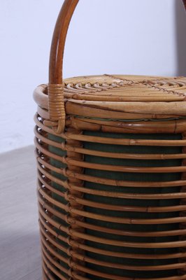 Bamboo and Wicker Basket, Italy, 1960s-XSG-1264196