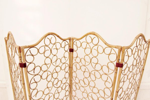 Bamboo and Wicker Room Divider, 1960s-CGZ-1789629