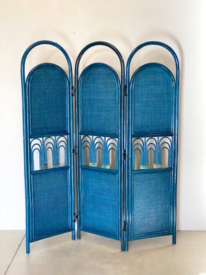 Bamboo and Wicker Room Divider, 1980s-NPC-1180513