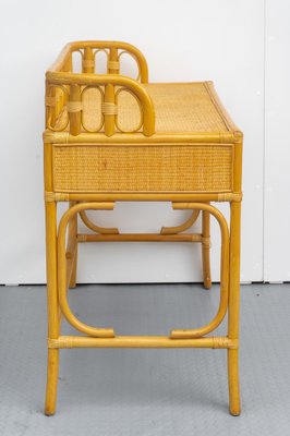 Bamboo and Wicker Writing Desk, 1960s-CGZ-1789638