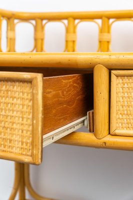 Bamboo and Wicker Writing Desk, 1960s-CGZ-1789638