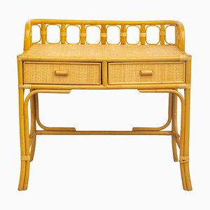 Bamboo and Wicker Writing Desk, 1960s-CGZ-1789638