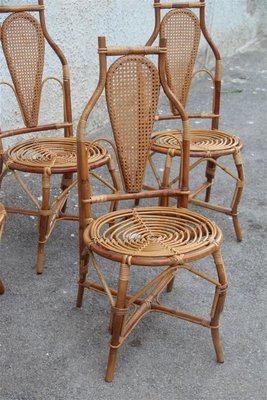 Bamboo Armchairs, 1950s, Set of 4-EH-565168