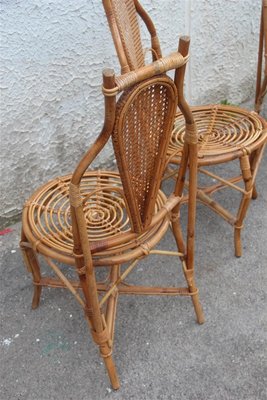 Bamboo Armchairs, 1950s, Set of 4-EH-565168