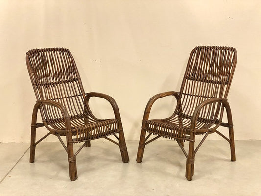 Bamboo Armchairs, 1970s, Set of 2