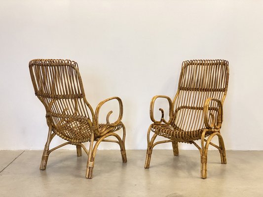 Bamboo Armchairs, 1970s, Set of 2-NPC-1798031