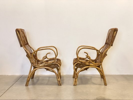 Bamboo Armchairs, 1970s, Set of 2-NPC-1798031