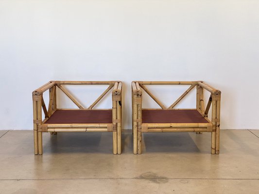 Bamboo Armchairs, 1970s, Set of 2-NPC-1821207