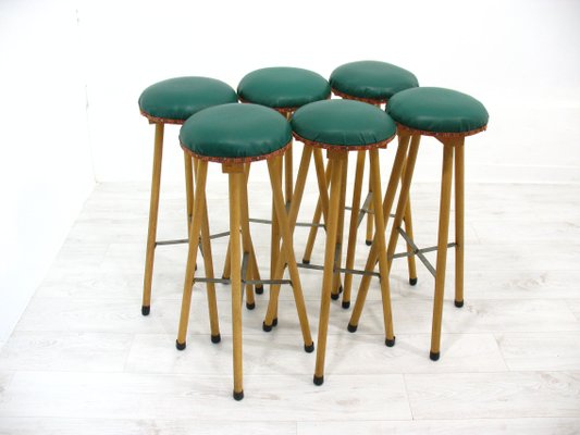 Bamboo Bar and Stools, 1970s, Set of 7-WVA-949719