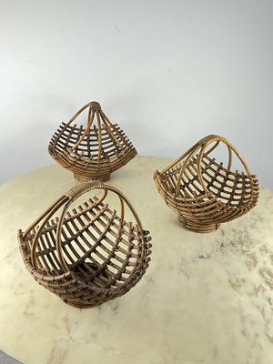 Bamboo Baskets, Italy, 1960s, Set of 3-YST-1758370