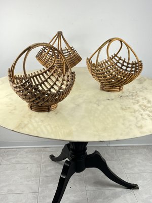 Bamboo Baskets, Italy, 1960s, Set of 3-YST-1758370