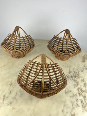 Bamboo Baskets, Italy, 1960s, Set of 3-YST-1758370