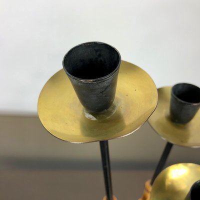 Bamboo & Brass Candleholder, Italy, 1970s-LYQ-1171776