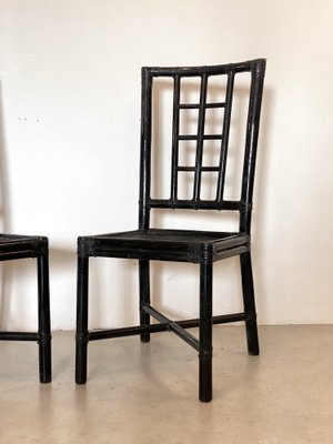 Bamboo Chairs and Leather Chairs, 1970s, Set of 2-NPC-1291136