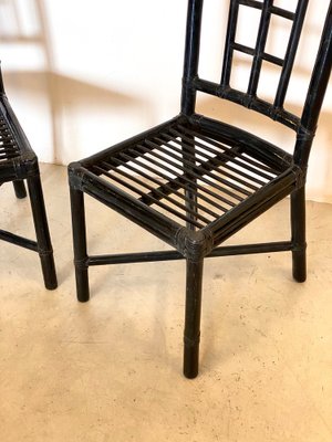 Bamboo Chairs and Leather Chairs, 1970s, Set of 2-NPC-1291136