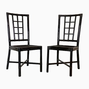 Bamboo Chairs and Leather Chairs, 1970s, Set of 2-NPC-1291136