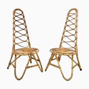 Bamboo Chairs attributed to D. Van Sliedregt for Rohé Noordwolde, the Netherlands, 1950s, Set of 2-ZCY-1375584